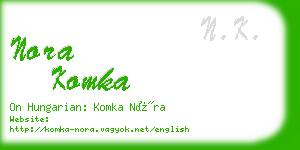 nora komka business card